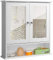 Bakaji Meuble Miroir Salle de Bain Meuble Mural 3 Etagères Bois MDF Double Porte Miroir avec Ouverture Centrale Dimension 56 x 13 x 58 cm (Miroir Blanc)