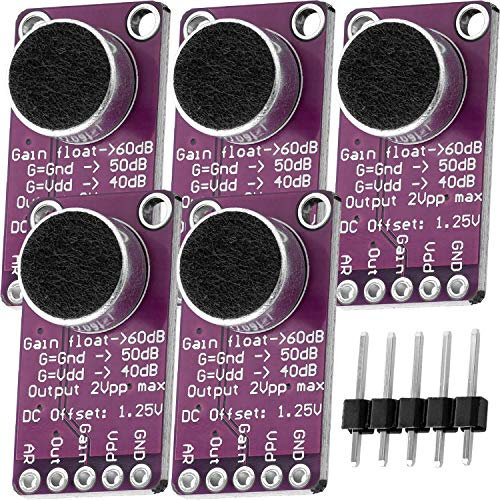 AZDelivery 5 x Max9814 Mikrofon AGC Amplifier Verstärker Modul kompatibel mit Arduino inklusive E-Book!