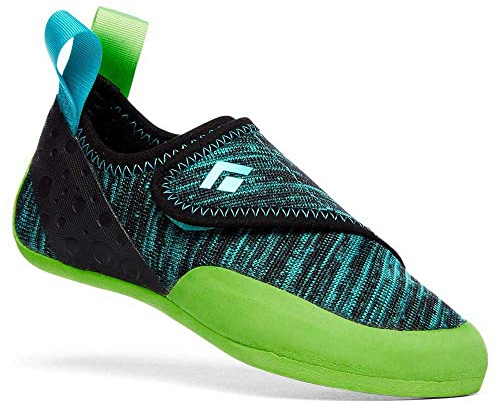 BLACK DIAMOND Kids’ Momentum Rock Climbing Shoes | Engineered Knit Upper | Durable 4.3mm Rubber Sole | for Gym & Outdoor Use | Envy Green | Size 3