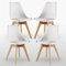 Life Interiors Lorenzo - Chaise Scandinave Blanche - Assise Rembourrée - Salle à Manger, Cuisine, Chambre (Blanc, 4)
