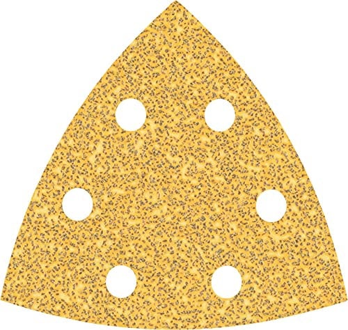 Bosch 5x EXPERT C470 Schleifblatt (für Farbe auf Holz, Hartholz, Ø 93x93 mm, Körnung 40, Professional Zubehör Deltaschleifer)