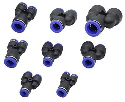 Industrieller Gartenbau-Rohrschlauchanschluss 40pcs PVC Y- Form Schlupfblockier Reduzierung Schnellverbindungsstecker Garden Wasseranschlüsse Luft Pneumatische Fittings 4/6/8/10/12/16 mm-Schnittstel