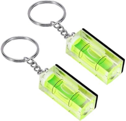 SIZIKJXGHWYI 2Pcs Magnetic Bubble Levels 15x15x40mm Key Ring Style Magnet Square Bubble Spirit Level Small Tool Leveling Kits Magnetism