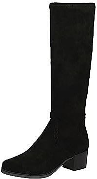 CAPRICE Damen Hohe Stiefel mit Absatz Kniehoch Vegan, Schwarz (Black Stretch), 41 EU