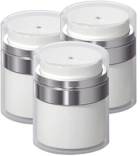 Ulife Mall Airless Pumpspender, 3 Stück 50ml Pumpspender Leer Airless Creme Pumpe Flasche Vakuumcreme Gläser Nachfüllbare Lotion Gläser Creme Spender mit Deckel für Reise Home Verwendung