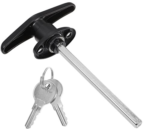 SOESFOUFU Handle Lock T-Handle Garage Door Lock Garage Lock Locks for Doors Inside Garage Door Spring Replacement gate Door Lock Garage Door Springs Garage Doors Zinc Alloy Key with Lock