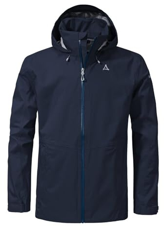 Schöffel Herren 2.5L Jacket Aiplspitz M, leichte Outdoor Jacke, wasserdicht & atmungsaktiv, Regenjacke aus 2,5-Lagen Venturi mit 2-Wege-Stretch und verstellbarer Kapuze, navy blazer, 50