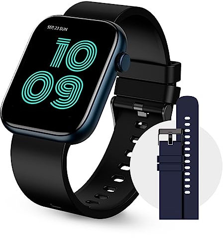 SPC Smartee Duo – Smartwatch Reloj Inteligente con Correa Intercambiable, Gran Pantalla 1,8”, 21 Modos Deportivos, 7 días batería, IP68, frecuencia Cardiaca, Android e iOS – Color Negro/Azul