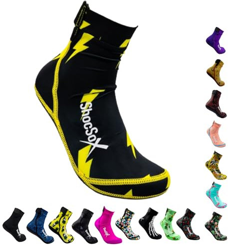 ShocSox Beach-Volleyball-Socken und Sand-Fußballsocken mit Kevlar-Sohlen, langlebigste Strandsocken, Blitzschraube, X-Large