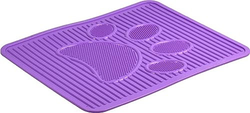 Large Cat Litter Mat For Litter Trays Waterproof 51 x 42cm (Purple)
