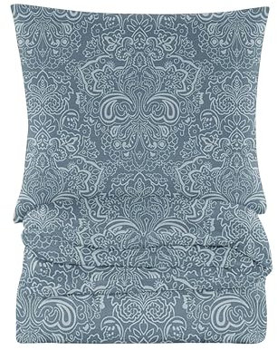 Cotton Market Bettwäsche 135x200 cm - Bettwäsche Baumwoll-Mikrofaser - Bettwäsche-Sets 2 Teilig - Bettbezug 135x200 cm und 1 Kissenbezug 70x80 cm - Blau, Muster