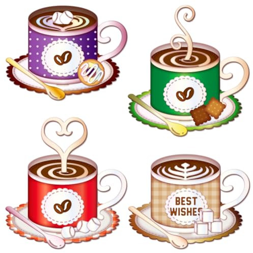 GLOBLELAND 3D Coffee Cup Cut Dies Metal 3D Coffee Teacup Cutting Dies Coffee Carbon Steel Cutting Dies for DIY Scrapbooking Photo Album Paper Card Making