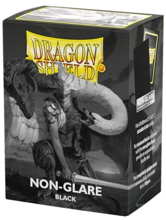 Dragon Shield | Standard Size Card Matte Sleeves | 100 CT - Non Glare Smooth & Tough Premium TCG Sleeves | Compatible with Pokemon, Flesh & Blood, One Piece & Magic the Gathering | Black