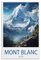 PuPLuM Vintage-Reiseposter Mont Blanc Alpen Landschaft 40 x 60 cm Leinwand Wandkunst Poster für Wohnzimmer Dekor Gemälde für Heimdekoration