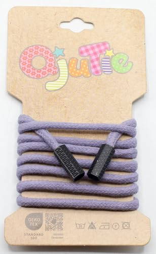 Coulisse rotonda da 5 mm con estremità in cordoncino, lunghezza 1,15 m, pronta da confezionare, per felpe con cappuccio, pantaloni da jogging, giacche, abbigliamento, accessori da cucito, progetti fai