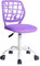 Homy Casa Desk Chair Linen Fabric Seat Ergonomic Swivel Task Chair without Armrest Adjustable Height Office Chair Home Office for Kids Teens, Purple I