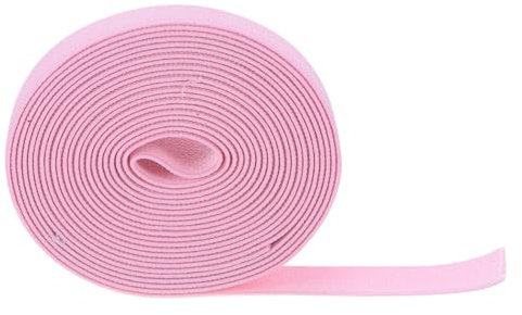 QUARKZMAN 5 Stück Gummiband 25mm Breite Gummibänder Nähen 5 Meter Lang, Hosengummi Elastisches Band Flachgestricktes Rubber Gummilitze für DIY-Projekte Kunsthandwerk Stoffe, Pink
