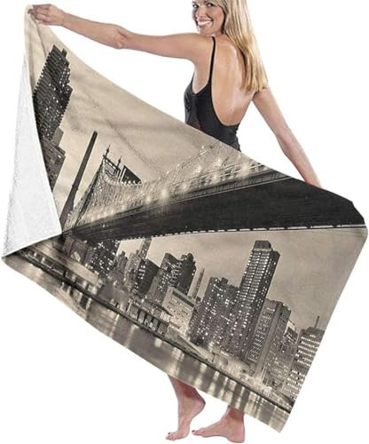 Latwerio Strandtuch New York, 3D Handtuch New York Badetücher, Absorbierendem Strandtuch Mikrofaser Weich Badetuch für Camping Fitnessstudio Reise Strandhandtuch 70x150 cm A6914