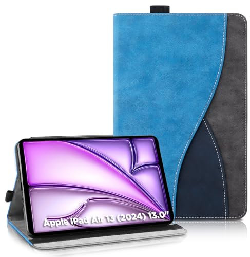 AsWant Custodia per iPad Air 13 Pollici M2 2024/Pro 12,9 Pollici 2018 - Pelle Ultra Sottile PU Case con Funzione Stand Tablet Protettiva Cover iPad Air 13 (Blu)