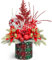 Hatisan Kleine Weihnachtsbäume, künstlicher Mini-Weihnachtsbaumschmuck mit Weihnachtsschmuck, für Zuhause, Party, Erntedankfest, Weihnachtsdekoration, rot-innen (große Krücke, rund)