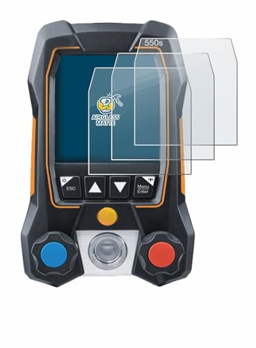 BROTECT Entspiegelungs Schutzglas für Testo 550s (3 Stück) Schutzfolie Panzer Folie Glas Matt [Extrem Kratzfest 9H, Anti-Reflex, Anti-Fingerprint]