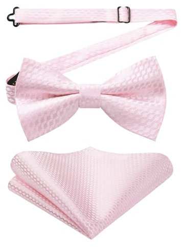 Enlision Fliege Herren Rosa Anzug Fliegen Mit Einstecktuch Paisley Vorgebunden Schleife für Hochzeit Party Abend