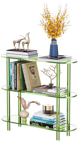 solaround Acryl Konsolentisch Schmal, Acryl Bücherregal mit offenem Regal, Freistehend (3 Etagen Grün)