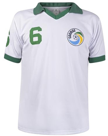 JL Sport Pele Edson Arantes do Nascimento Retro NY Cosmos Football League Kinder Weiß 10 Trikot, weiß, 12 Jahre