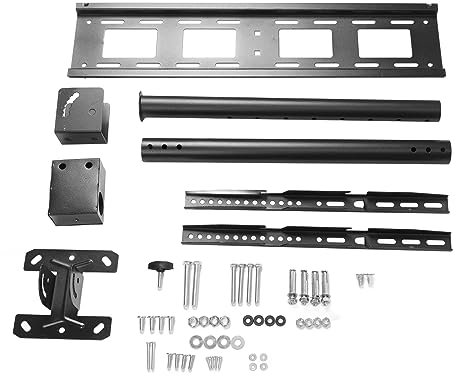 Stable Ceiling TV Mount with Slide Rail, 360 Degree Rotatable Ceiling Mount Bracket for 32 to 85 Inch Flat Screen Display, Adjustable Hanging Bracket for Home and Office Use