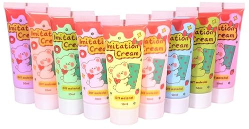 Cremefarbene Tonklebstoffe, Simulation Cream Glue, DIY Creme Kleber, Geeignet für DIY Handytasche, handgemachte Handwerk weichen Ton Dekoration (6 Farben)