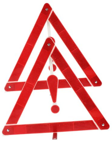 Gatuida 2 Pièces Panneau d'avertissement sécurité routière Triangle de signalisation Voiture Panneaux de sécurité Kit de sécurité Auto Triangle de sécurité Automobile Plastique