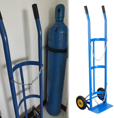 LYDBMYT 140cm Height Large Oxygen Tank Cart Dolly, Cylinder Holder Steel Rack for Hospital/Homes, Gas Carrier Stand with Wheels And Handle for Storage and Transportation