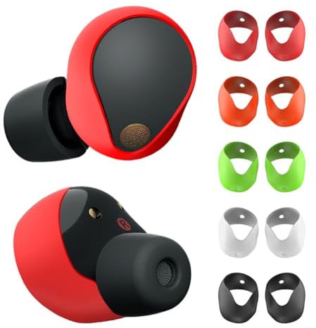 Generic 5 Pairs Silicone Ear Tips Cover Accessories Anti-Slip Ear Caps 5 Color Protective Ear Cover Replacement for Sony WF-1000XM5 Headphones