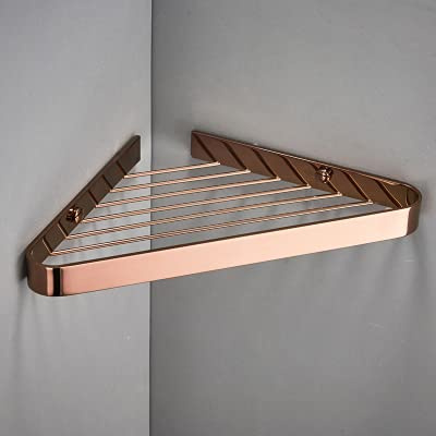 Caddy de Douche, En Laiton, Étagère de Salle Den D'Angle Multifonctionnelle, Étagères, Étagère de Rangement Murale, Étagère de Cuisine/Rose Gold