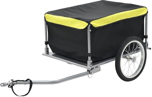 TUPOSTAR Faltbarer HundeanhäNger, FahrradanhäNger, Mit Abnehmbarem Verdeck (TragfäHigkeit: 60 Kg), ZweiräDriger FahrradanhäNger, FüR Camping Und Einkaufen,Gelb