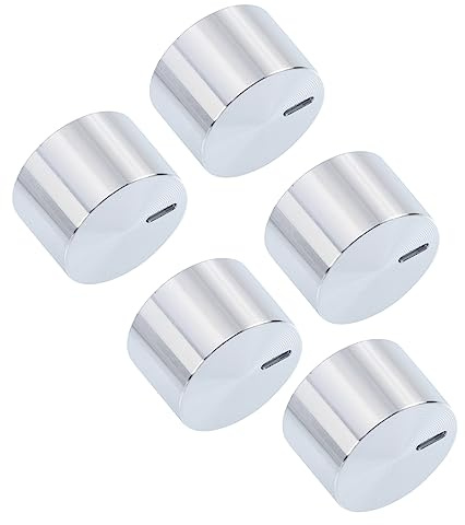 SEWACC Alliage D'aluminium Argenté 5 Boutons de Commande pour Cuisinière à Gaz Lot de 5 Pièces Faciles à Installer pour Remplacement du Bouton de Plaque de Cuisson