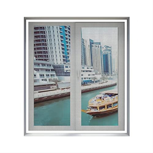 CT Proof Moustiquaire pour fenêtre 150 x 200 cm – Sans perçage, installation facile, parfaite pour les camping-cars, moustiquaire blanche