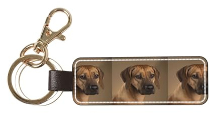 YWSOTRE Rhodesian Ridgeback, Schlüsselanhänger aus PU-Leder, Schlüsselanhänger, Ringhalter, Organizer, 1 Stück