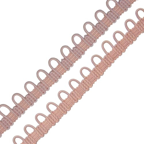 maDDma Schlaufenband 2m Knopfband Ösenband Schlingenband Schlingenborte m. elastischen Ösen 12mm