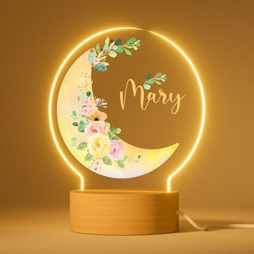 witfox Personalisierte Geschenke Baby – Stern Acryl 3D Lampe, personalisiertes Nachtlicht, Geschenk für Tochter, Personalisiert Geschenk Junge Mädchen, Babygeschenk Geschenk zur Geburt