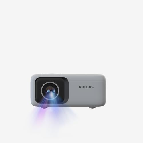Philips NeoPix 106, proiettore portatile LCD LED, 720p, 100 ANSI lumen, schermo fino a 50, USB-C, HDMI, correzione Keystone automatica, Bianco