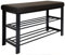 DuneDesign Schuhbank mit Sitzfläche - 81x32x50 Schuhregal Metall - Schuhschrank mit Sitzbank - Schuhkommode Flur Bank mit Stauraum - Schuhsitzbank mit Polster - Kleine Polsterbank für Garderobe Braun