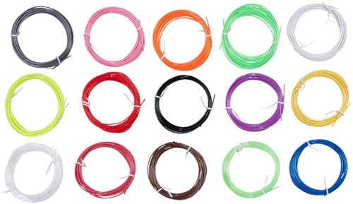 FreeSculpt 3D Stift Starterset: 15-farbiges PLA-Filament-Set für 3D-Drucker-Stifte, je 3 m, Ø 1,75 mm (3D Drucker Starter Set, ABS Filament, Druckerstift)