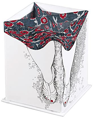 Clairefontaine 115204C - Un Pot à Crayons/Pinceaux/Stylos Multifonctions en Carton - Illustrations Graphiques/Femme - Carré 8,5x8,5x11 cm - Collection Suzie Q