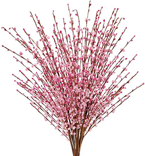 Famibay Jasmin Künstliche Blumen 20 Stücke 29.5 Langstielige Kunstblumen Rosa Jasmine Blumen Pflanzen Kunstpflanzen Jasmin Blumenstrauß für Die Hochzeit Hof Zuhause Dekoration (Rosa)