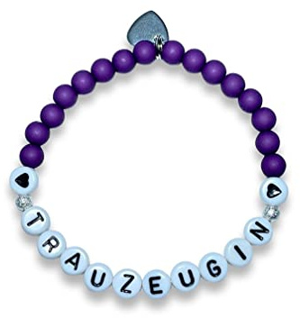 Majas Perlen Armband Trauzeugin Purple Acryl 6mm - Rosenquarz Labradorit Amazonit uvm. - Geschenk Brautjungfer Andenken JGA Heiraten Hochzeit Team Braut - Handmade Personalisierbar