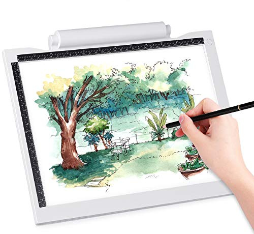 AGM A4 Light Box Drawing Drawing Board with Adjustable Brightness Accurate, 5mm Ultra Thin for Art Craft Drawing Tracing Tattoo Photograph Designing, USB and Battery (Battery Not Included) Powered