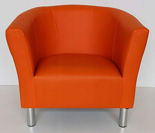 MartHome Club Trio Sessel, gepolsterter Sessel, Sitzsack, Hocker, Cocktail-Sessel, Kunstleder, Wohnzimmer, Büro, Schlafzimmer, Wartezimmer (Orange)