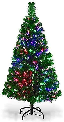 BPIL 4/5/6 ft Fibre Optic Green Christmas Tree Luxury Tipped Artificial Xmas Tree Seasonal Decoration Celebration For Family Gatherings (Fibre optic 5ft tree)