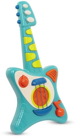 Battat BT4679Z Lil' Rockers Kindergitarre E, Instrument mit Liedern, Akustikgitarre und Elektrische Gitarre – Spielzeug für Kinder ab 2 Jahre, Blau, Small
